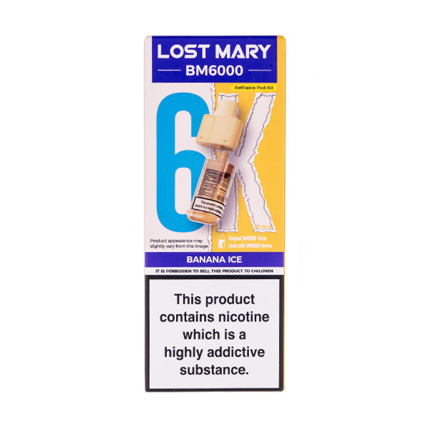 Lost Mary Banana Ice BM6000 Prefilled Pod + Refill | Vape Superstore Lost Mary Banana Ice BM6000 Prefilled Pod + Refill | Vape Superstore