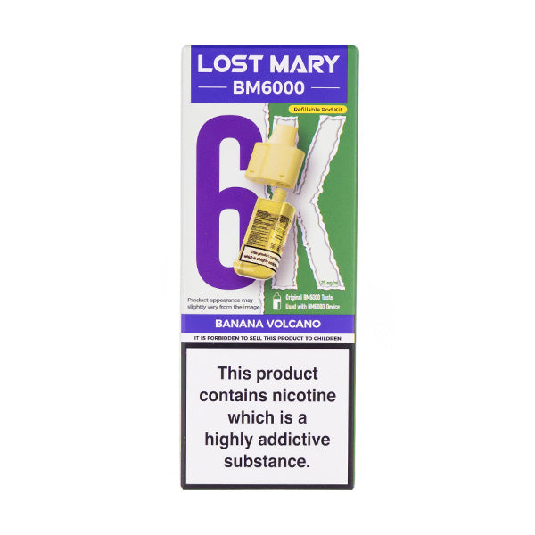 lost mary bm6000 banana volcano Lost Mary Banana Volcano BM6000 Prefilled Pod + Refill