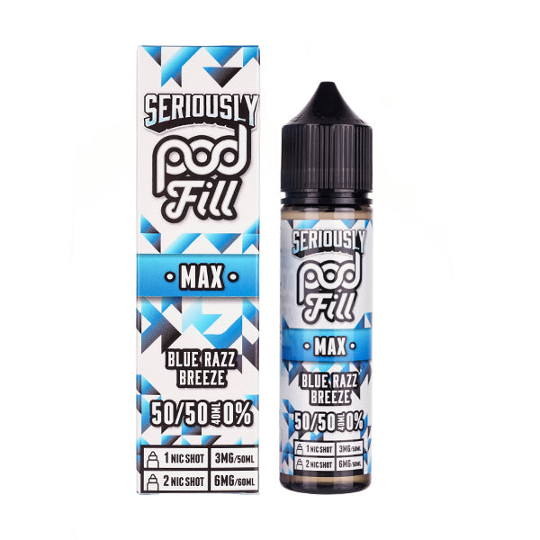Seriously Pod Fill Max Blue Razz Breeze 50ml (50/50) Shortfill Seriously Pod Fill Max Blue Razz Breeze 50ml (50/50) Shortfill