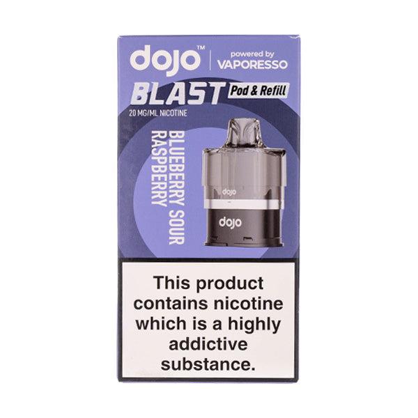Vaporesso Dojo Blast 6000 Pods Blueberry Sour Raspberry Dojo Blast 6000 Prefilled Pod + Refill by Vaporesso Dojo Blast 6000 Pods Blueberry Sour Raspberry Dojo Blast 6000 Prefilled Pod + Refill by