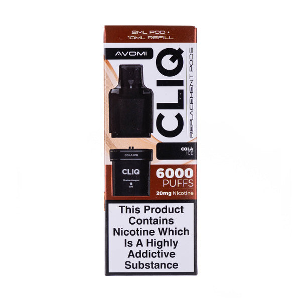 Avomi Cliq 6000 Cola Ice Prefilled Pod + Refill | Vape Superstore Avomi Cliq 6000 Cola Ice Prefilled Pod + Refill | Vape Superstore