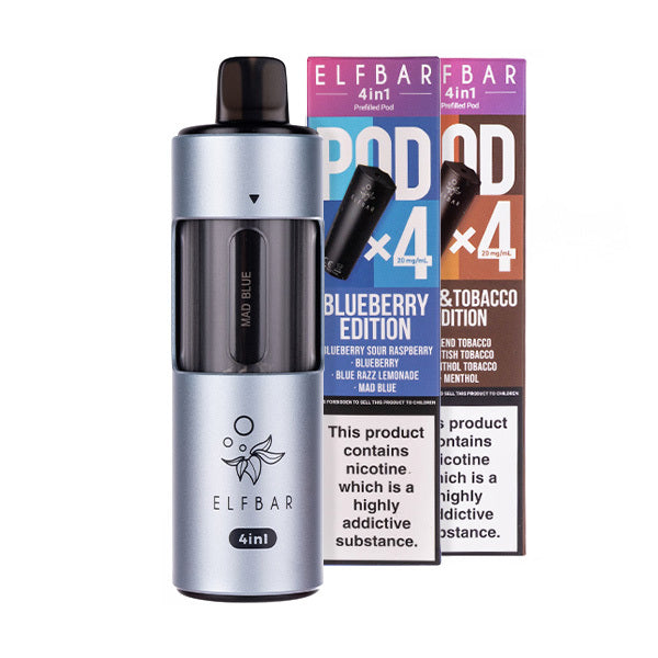 Elf Bar 4 in 1 Pod Kit Bundle - Inc. 2 x Packs of Elf Bar 4 in 1 Pods Elf Bar 4 in 1 Pod Kit Bundle - Inc. 2 x Packs of Elf Bar 4 in 1 Pods