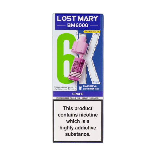 Lost Mary Grape BM6000 Prefilled Pod + Refill - Mix and match Lost Mary Grape BM6000 Prefilled Pod + Refill - Mix and match