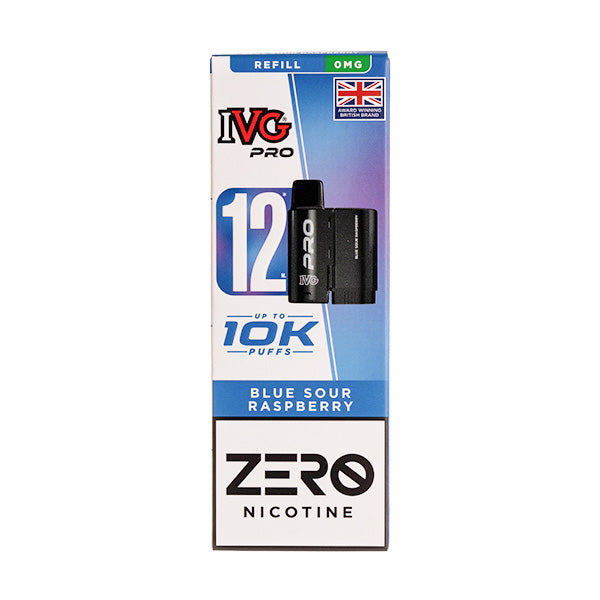 IVG Pro 12 Blue Sour Raspberry Pod + Refill Nicotine Free | Free UK Delivery over 20 IVG Pro 12 Blue Sour Raspberry Pod + Refill Nicotine Free | Free UK Delivery over 20
