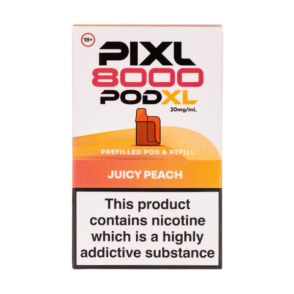 Pixl 8000 Juicy Peach Pod + Refill | Vape Superstore Pixl 8000 Juicy Peach Pod + Refill | Vape Superstore