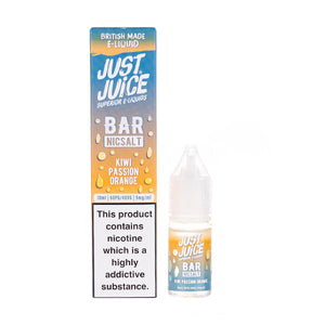 Kiwi Passion Orange Bar Nic Salt E-Liquid by Just Juice