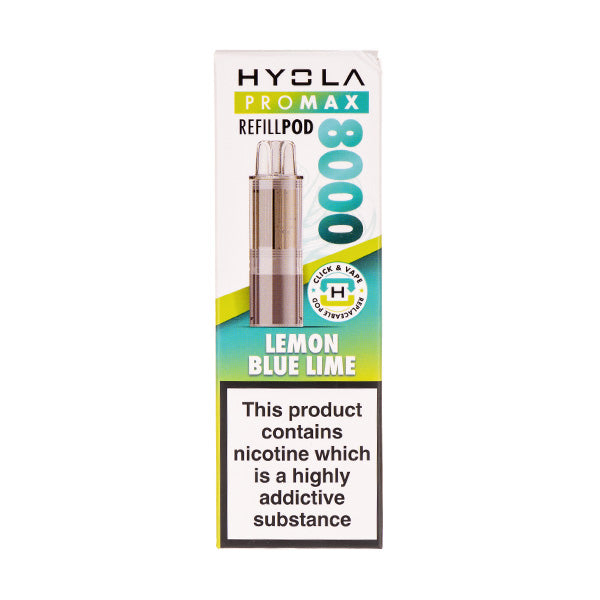 Hyola Lemon Blue Lime Pro Max 8000 Pod + Refill | Vape Superstore Hyola Lemon Blue Lime Pro Max 8000 Pod + Refill | Vape Superstore