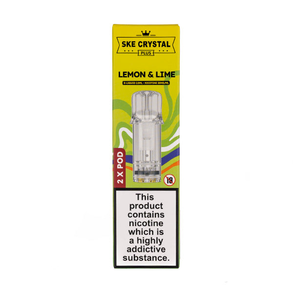 SKE Crystal Plus Lemon & Lime Prefilled Pods | Vape Superstore SKE Crystal Plus Lemon & Lime Prefilled Pods | Vape Superstore