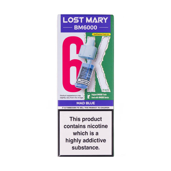 Lost Mary Mad Blue BM6000 Prefilled Pod + Refill - 7 Days A Week