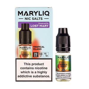 Tropical Island Nic Salt E-Liquid by Maryliq - Box and 10ml Bottle