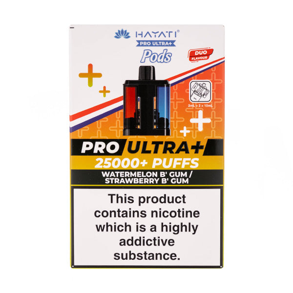 Hayati Pro Ultra Plus 25k Watermelon B'Gum/Strawberry B'Gum | Dual Flavour Pods Hayati Pro Ultra Plus 25k Watermelon B'Gum/Strawberry B'Gum | Dual Flavour Pods