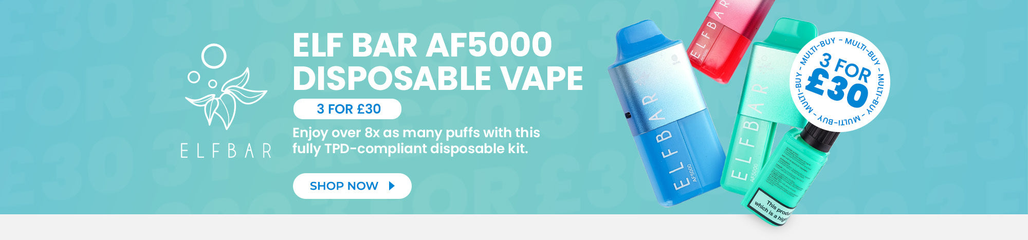 Discover the ELFBAR AF5000 Disposable Vape - Buy Any 3 for £30