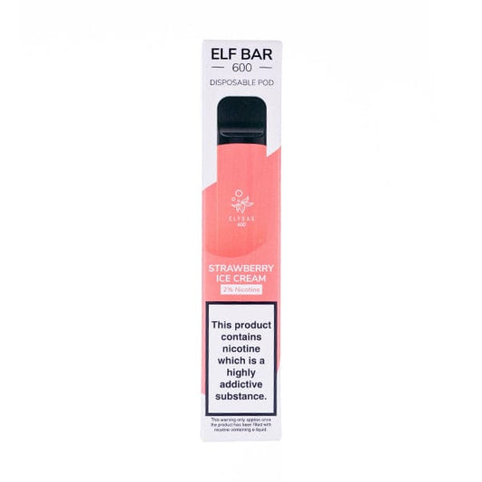 Elf Bar 600 Disposable in Strawberry Ice Cream Flavour
