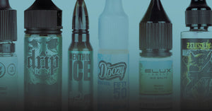 Hero image of a selection of menthol e-liquids