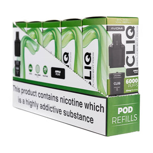 Avomi Cliq 6000 Prefilled Pod + Refill [Box of 5] - Apple Pear