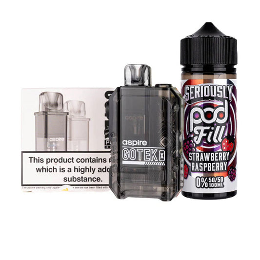 Aspire GoTek X Nicotine Free Bundle - Translucent Black