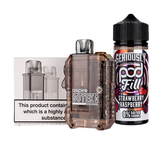 Aspire GoTek X Nicotine Free Bundle - Translucent Orange