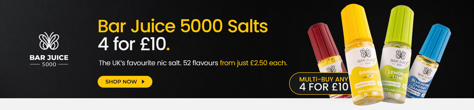 Shop Bar Juice 4 for £10 nic salts