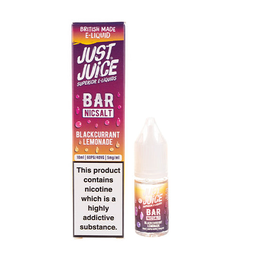 Blackcurrant Lemonade Bar Nic Salt E-Liquid by Just Juice