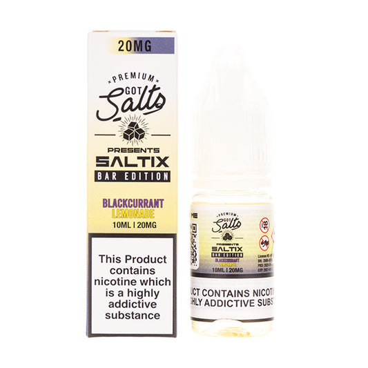 Blackcurrant Lemonade Saltix Bar Edition Nic Salt E-Liquid by Got Salts