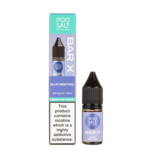 Blue Menthol Nic Salt E-Liquid by Pod Salt Bar X