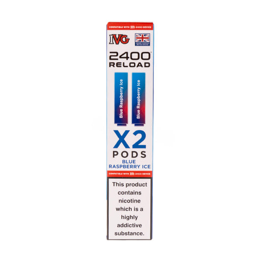 IVG 2400 Reload Blue Raspberry Ice Replacement Pods - 2 Pack
