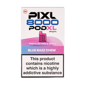 Blue Razz Chew Pixl 8000 Prefilled Pod + Refill by Pixl