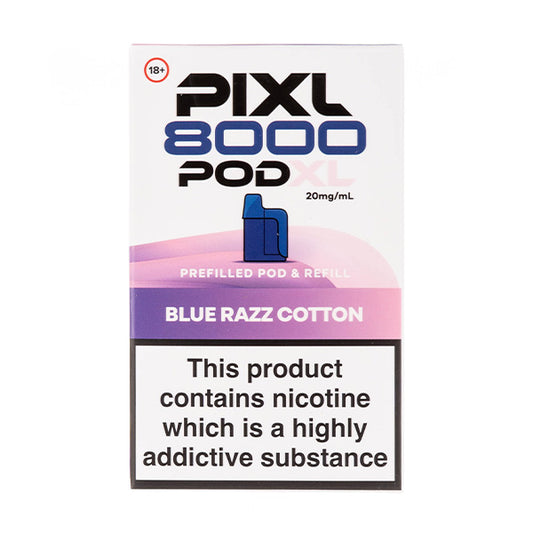 Blue Razz Cotton Pixl 8000 Prefilled Pod + Refill by Pixl
