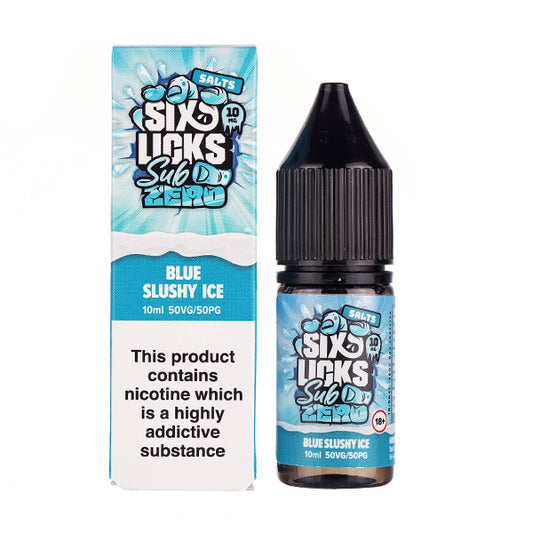 Blue Slushy Ice Nic Salt E-Liquid by Six Licks Sub Zero