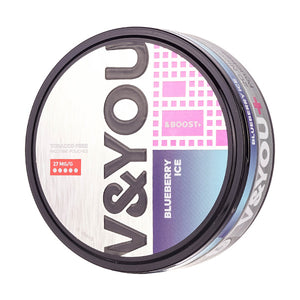 Blueberry Ice &Boost+ Nicotine Pouches by V&YOU