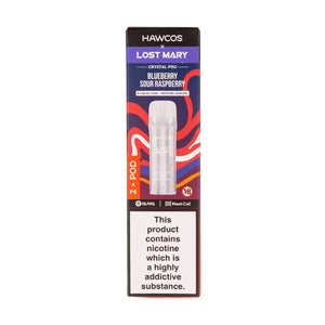 Blueberry Sour Raspberry Crystal Pro Prefilled Pods by Hawcos x Lost Mary