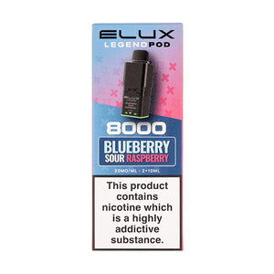 Blueberry Sour Raspberry Legend 8000 Prefilled Pod + Refill by Elux