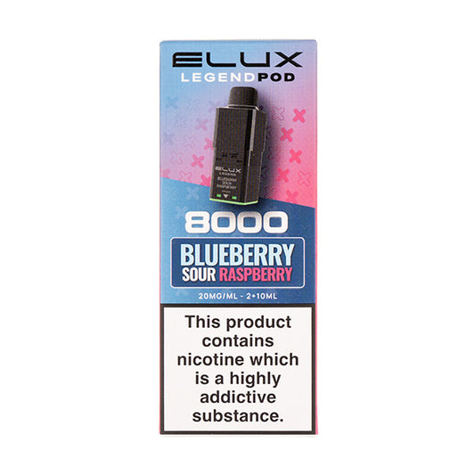 Blueberry Sour Raspberry Legend 8000 Prefilled Pod + Refill by Elux
