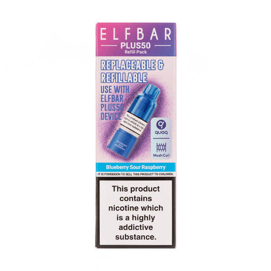 Blue Raspberry Elfbar Elf Bar Plus50 Blueberry Sour Raspberry Refill Pack | Vape Superstore