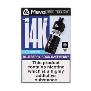 Blueberry Sour Raspberry S7000 Prefilled Pod + Refill by Mevol