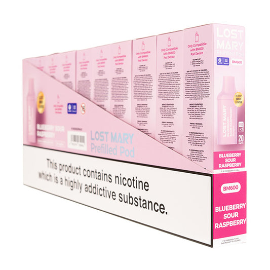 Lost Mary BM600 Prefilled Pods - 2PK [Box of 10] - Blueberry Sour Raspberry