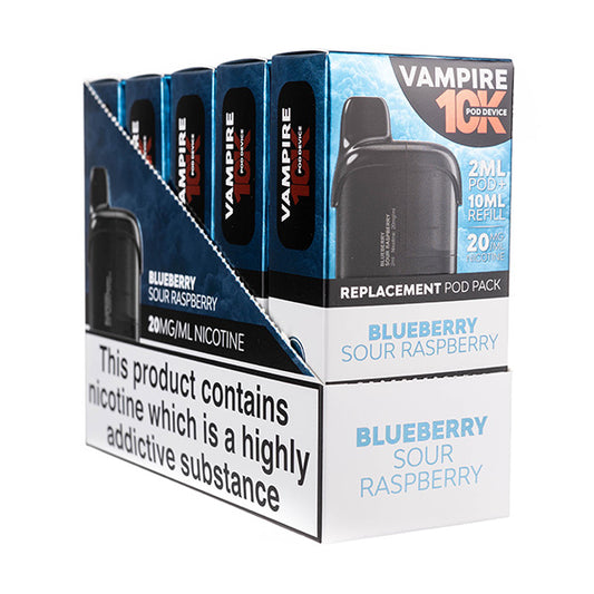 Vampire Vape 10K Prefilled Pod + Refill [Box of 5] - Blueberry Sour Raspberry
