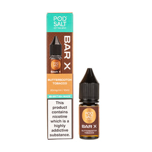 Butterscotch Tobacco Nic Salt E-Liquid by Pod Salt Bar X