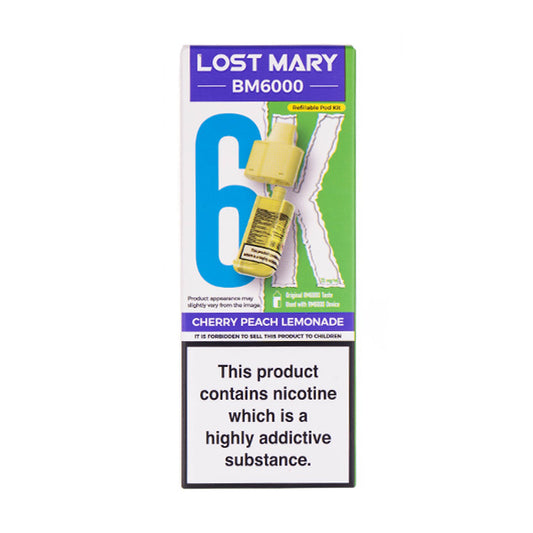 Cherry Peach Lemonade BM6000 Prefilled Pod + Refill by Lost Mary
