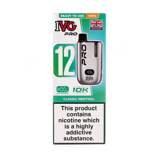 IVG Pro 12 10K Prefilled Pod Vape Kit (10mg) - Classic Menthol