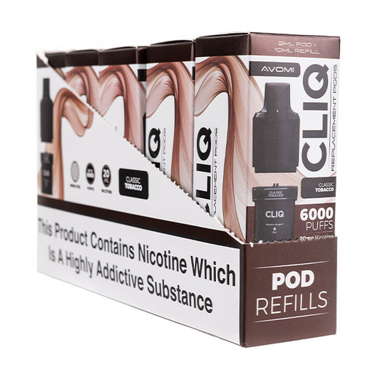 Avomi Cliq 6000 Prefilled Pod + Refill [Box of 5] - Classic Tobacco