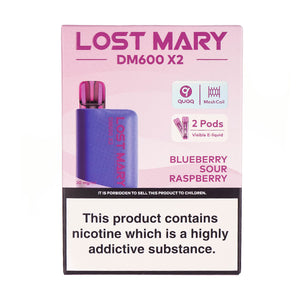 Lost Mary DM600 Disposable Vape in Blueberry Sour Raspberry