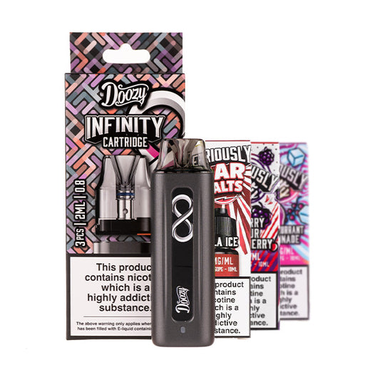 Doozy Infinity Pod Kit Bundle | Save 40% + Includes Pods & 3 Nic Salts Doozy Infinity Pod Kit Bundle | Save 40% + Includes Pods & 3 Nic Salts