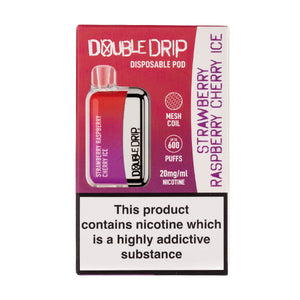 Double Drip Disposable Vape in Strawberry Raspberry Cherry Ice flavour