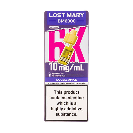 Double Apple BM6000 Prefilled Pod + Refill by Lost Mary 10mg