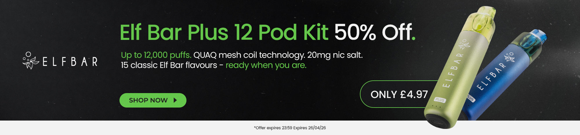 Shop the Elf Bar Plus12 Half Price offer