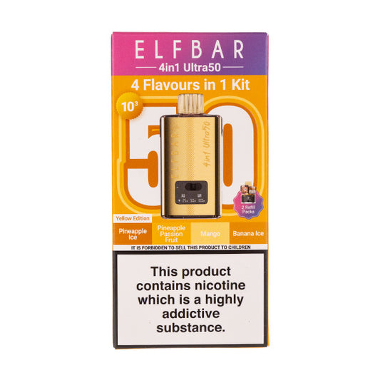 Elf Bar 4in1 Ultra 50 Prefilled Pod Kit Yellow Edition