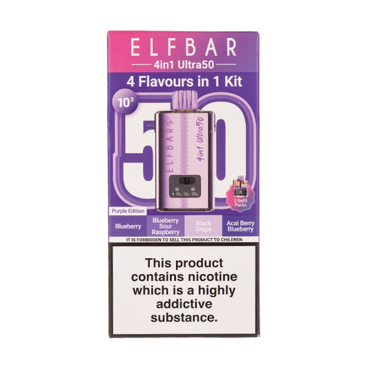Elf Bar 4in1 Ultra 50 Prefilled Pod Kit Purple Edition