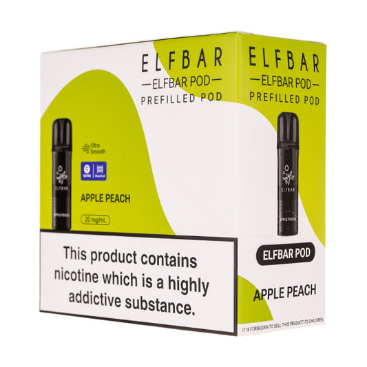 Elf Bar 600 Prefilled Pods - 4PK [Box of 10] - Apple Peach