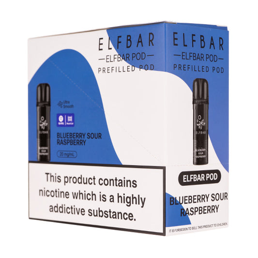 Elf Bar 600 Prefilled Pods - 4PK [Box of 10] - Blueberry Sour Raspberry